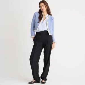 J. CREW BK631 Black High-Rise Crepe Trouser